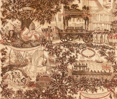 ネルソン子爵子爵の葬列を描いたリネンのプリント パネル、1806 年 作： Unbekannt