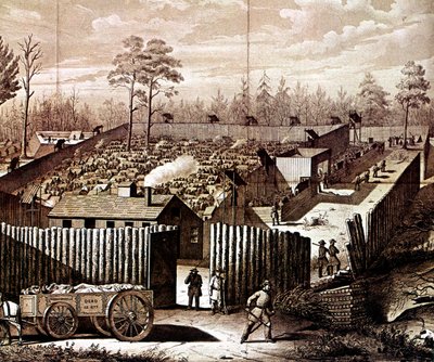 1861-1865年、南北戦争、ジョージア州アンダーソンビルの刑務所の柵 作： Unbekannt