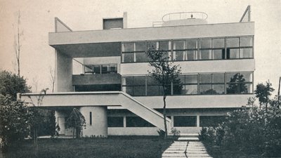 パリ近郊のガルシュのプライベートハウス：ガーデンフロント。建築家、ルコルビュジエとピエールジャネレ、 作： Unbekannt