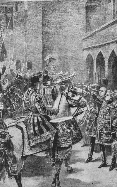 セントジェームズ宮殿でのビクトリア女王の宣言、1837年6月31日、1901年。 作： Unbekannt