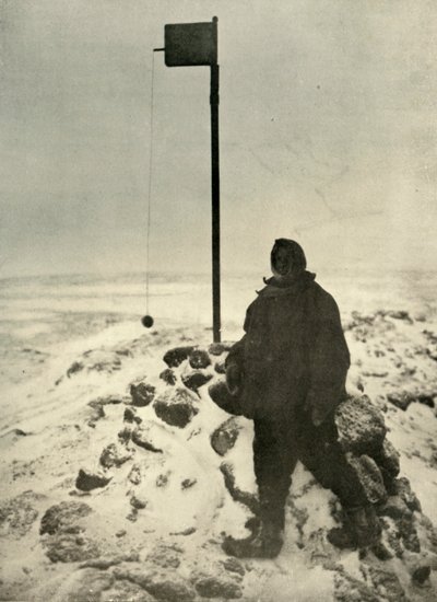 Mawsons風速計、c1908、1909によって立っているデビッド教授。 作： Unbekannt