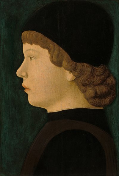 少年の横顔の肖像、c。 14601470。 作： Unbekannt