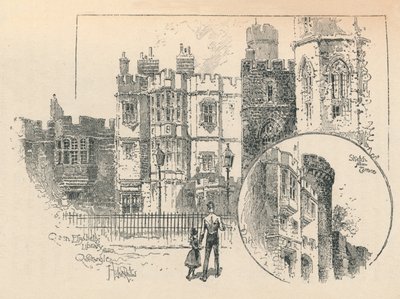 エリザベス女王図書館。ノーステラスからのスケッチ、1895 作： Unbekannt