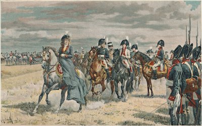 ルイザ女王、プロイセン軍を再検討、1896年 作： Unbekannt