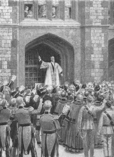 ヴィクトリア女王、80歳の誕生日の朝にウィンザーでセレナーデ... 1899年、1901年。 作： Unbekannt