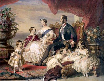 「ヴィクトリア女王とアルバート公と 5 人の子供たち」、1846 年 作： Unbekannt