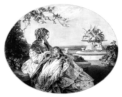 ビクトリア女王とアーサー王子、1850 作： Unbekannt