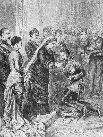 ビクトリア女王がアフガン戦争とズールー戦争に従事した将校を飾っていた... 1879年12月8日、1901年。 作： Unbekannt