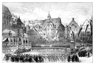 ビクトリア女王、1865年にドイツのコーブルクにあるアルバート王子の像を発表 作： Unbekannt