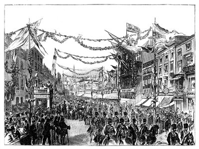 ビクトリア女王がバーミンガムを訪問、1858年 作： Unbekannt