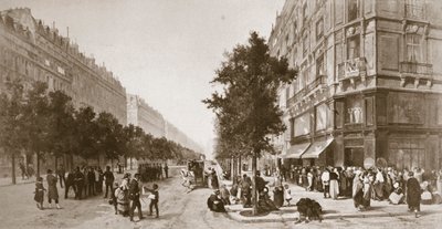 食料品店の外の行列、パリ包囲戦、日仏戦争、1870年から1871年 作： Unbekannt