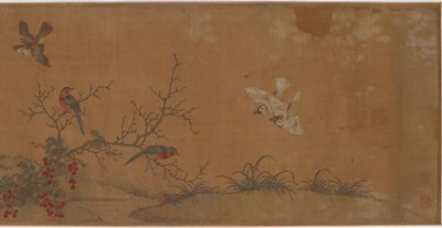 ウサギ、鳥、花、17世紀。 作： Unbekannt