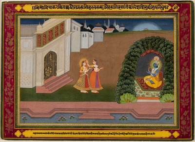 ラダス・コンフィダンテが彼女をクリシュナに連れてくる、c。 1790-1800。 作： Unbekannt