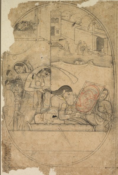 服を着ているラダスの髪、c。 1790-1800。 作： Unbekannt