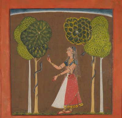 Ragini、おそらくAsavari：Ragamalaシリーズのフォリオ、ca。 1700–1710。 作： Unbekannt