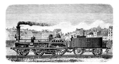 1849年にイギリス人エンジニアのトーマスラッセルクランプトンによって設計された鉄道蒸気機関車 作： Unbekannt