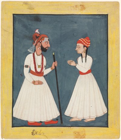 Raja Shamsher Sen with a Youth、1760-70。 作： Unbekannt