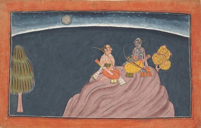 パバラサナ山のラマとラクシュマナ：シャングリラーマヤナシリーズのフォリオ...、c1690-1710。 作： Unbekannt
