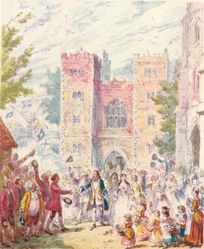 ランダルフランベス教会でのヒルダとの結婚、1842年、1903年。 作： Unbekannt