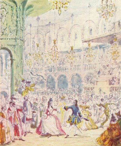 Ranelagh Gardensのロタンダで踊るランダルフとヒルダ、1842年、1903年 作： Unbekannt