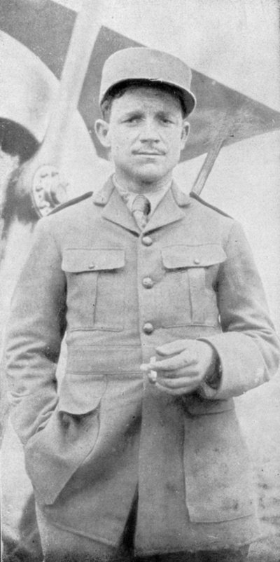 フランス系アメリカ人の戦闘機パイロットで、第一次世界大戦の空を飛んでいるエース、1914年〜1818年のラウル・ルバリー 作： Unbekannt