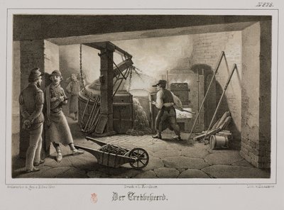 原材料の処理、冶金の鋳造所、ドイツ、1851年頃 作： Unbekannt
