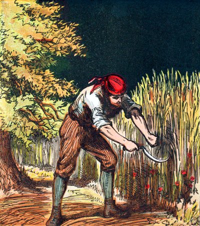 死神は1867年に鎌で小麦の収穫を始めました 作： Unbekannt