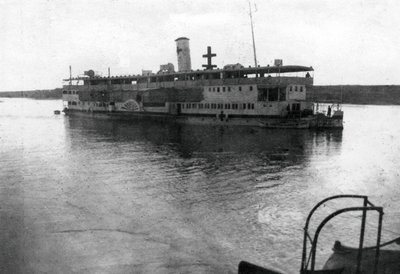 ティグリス川、メソポタミア、第一次世界大戦、1918年に上がる赤十字川のボート 作： Unbekannt