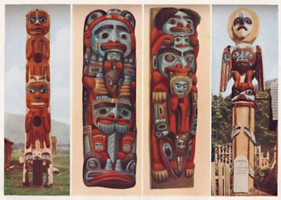 彫刻が施され、塗装された木で描かれた赤いインドのサガ、c1935 作： Unbekannt