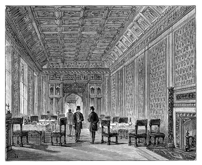 リフレッシュメントルーム、貴族院、ウェストミンスター宮殿、ロンドン、c1888 作： Unbekannt