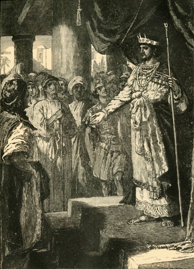 若い男性の助言を受け入れるRehoboam、1890年。 作： Unbekannt