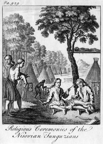 ニソビアントゥングーズ人の宗教儀式、c1748 作： Unbekannt