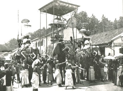 宗教的な行列、コロンボ、セイロン、1895年。 作： Unbekannt