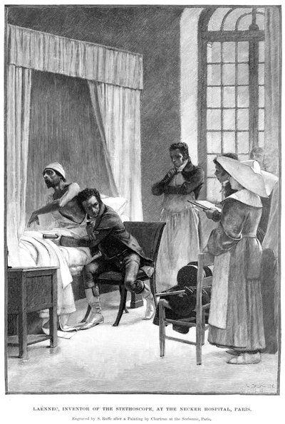 1889年に聴診器を発明したフランスの医師、ルネテオフィルヒヤシンスレンネック 作： Unbekannt