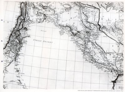 1809年付けのシリア砂漠のレンネルス地図、1831年1937年公開 作： Unbekannt