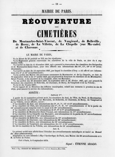 1871年5月のパリのコミューンのフランスの政治ポスターからのルミタージュデシミティエール 作： Unbekannt