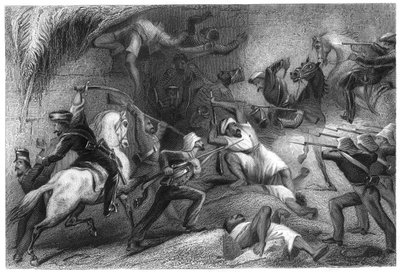 デリーからの出撃の反発、1857年、c1860 作： Unbekannt