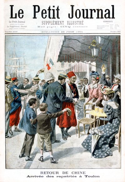 中国からの帰国、帰国者の到着、トゥーロン、1901 作： Unbekannt