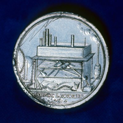 ジョセフ・プリーストリーの記念メダルの逆転、イギリスの化学者、1803 作： Unbekannt