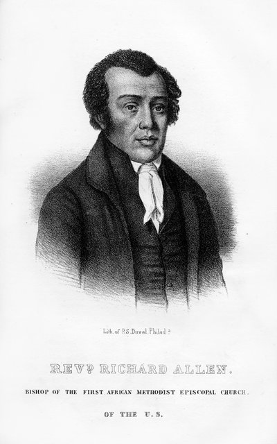 リチャードアレン、アフリカ系アメリカ人、アフリカメソジスト聖公会教会の創設者、1854年 作： Unbekannt