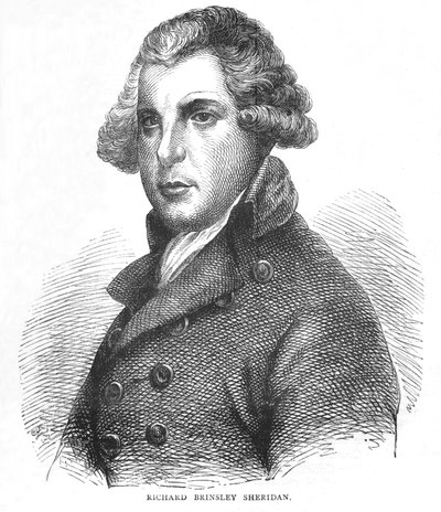 Richard Brinsley Sheridan、アイルランドの劇作家、詩人、政治家、c1875 1878 作： Unbekannt