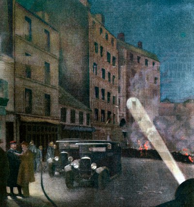 パリ国立通りの暴動、1934年 作： Unbekannt