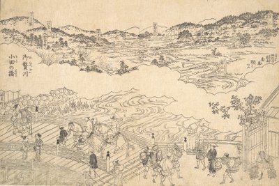 大村川と織田橋、1700年。 作： Unbekannt