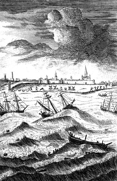 ヤーマス、c1719で難破したロビンソン・クルーソー 作： Unbekannt