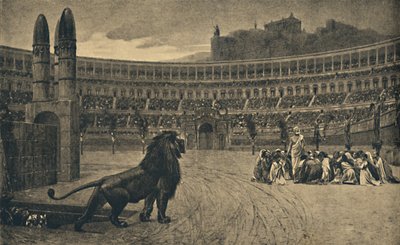 ローマ-サーカスマキシムス-1910年に野生動物に投げられたクリスチャンの最後の祈り 作： Unbekannt