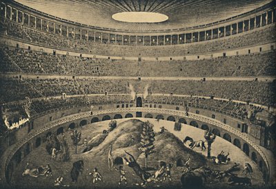 ローマ-コロシアム-野生動物の狩猟の再建、1910 作： Unbekannt