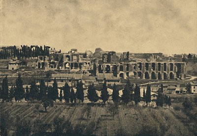 ローマ-セプティミウスセウェルス宮殿の下部構造の壮大な遺跡、1910年。 作： Unbekannt