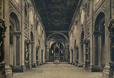 ローマ-聖ヨハネラテラノボロミーニ教会のメイン身廊、アーチ。 1650、1910 作： Unbekannt