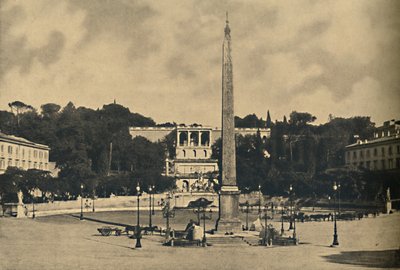 ローマ-ポポロのオベリスク、噴水、広場。 -ピンチョ公共公園のテラス、1910 作： Unbekannt