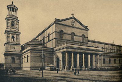 ローマ-壁のないセントポール大聖堂の側柱廊と鐘楼、1910年 作： Unbekannt